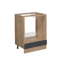 HERDUMBAUSCHRANK R-Line Schwarz Beton 60 cm ohne AP - Honigeiche/Eiche Wotan, Holzwerkstoff (60/81.6/46cm) - Vicco