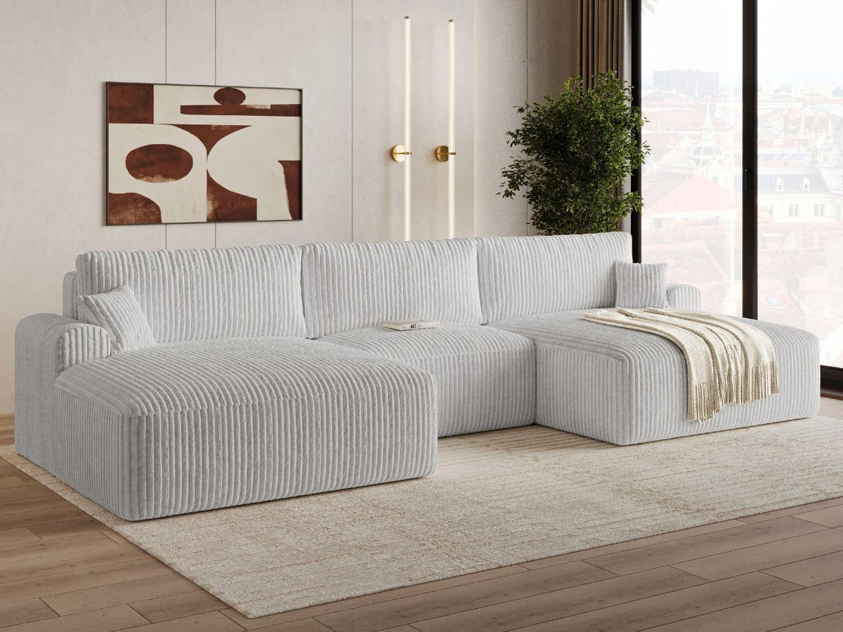 ECKSOFA U Serene Grau - Grau, Holz/Textil (391/145cm) - Graingold