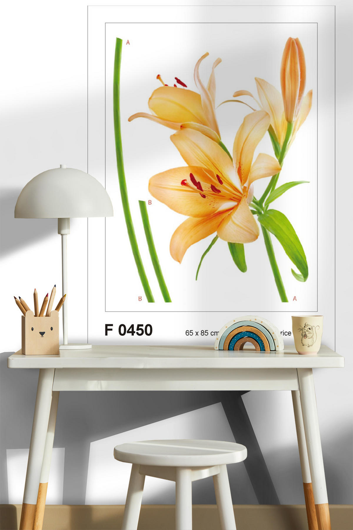 WANDTATTOO Blumen 85 x 65 cm - Orange, Papier (85/65/65cm) - Sanders & Sanders