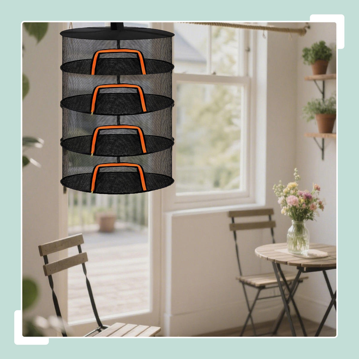 TROCKENNETZ - Schwarz, Textil/Metall (60/80/60cm) - Relaxdays