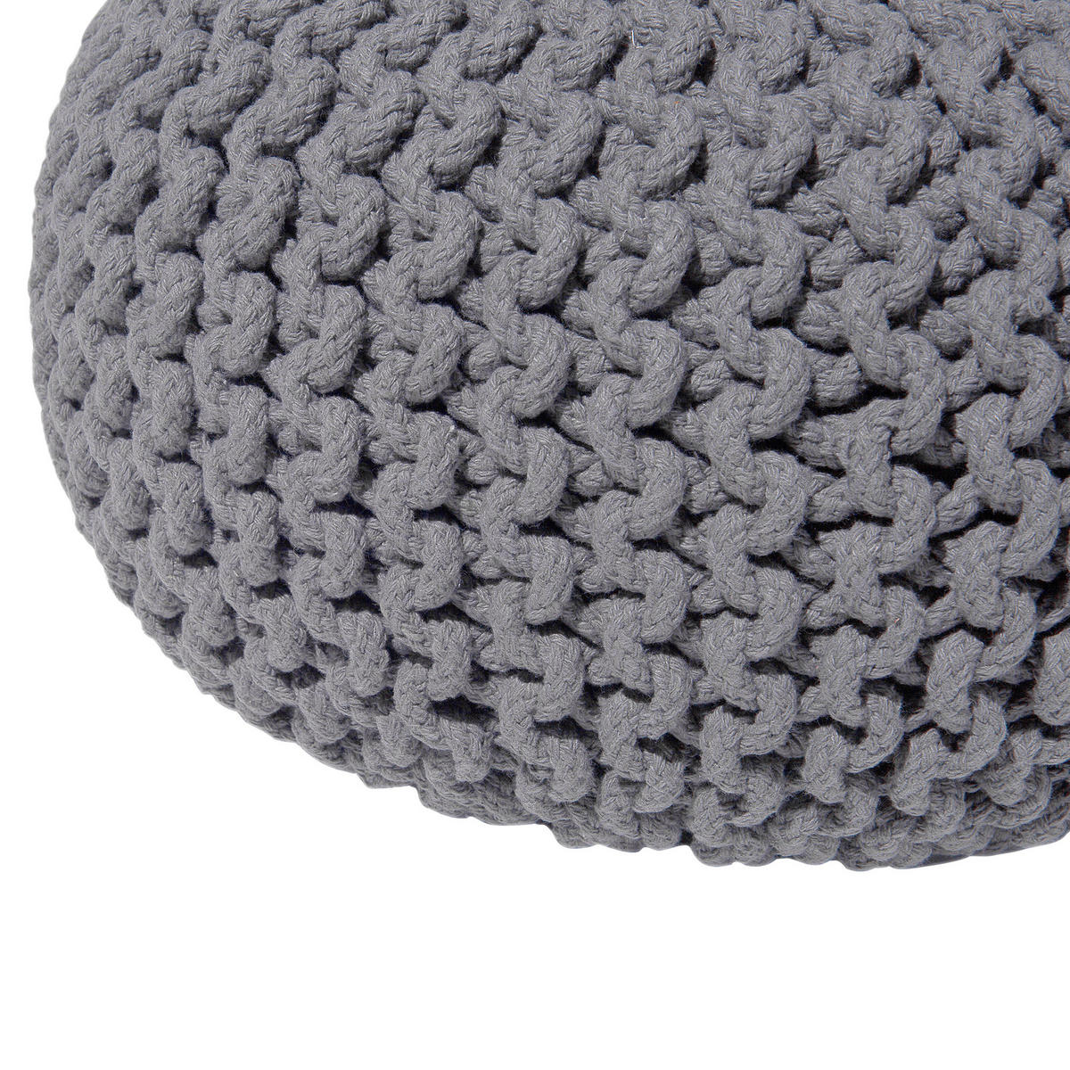POUF Conrad 40/40/25 cm - Grau, Naturmaterialien/Textil (40/25/40cm) - Beliani