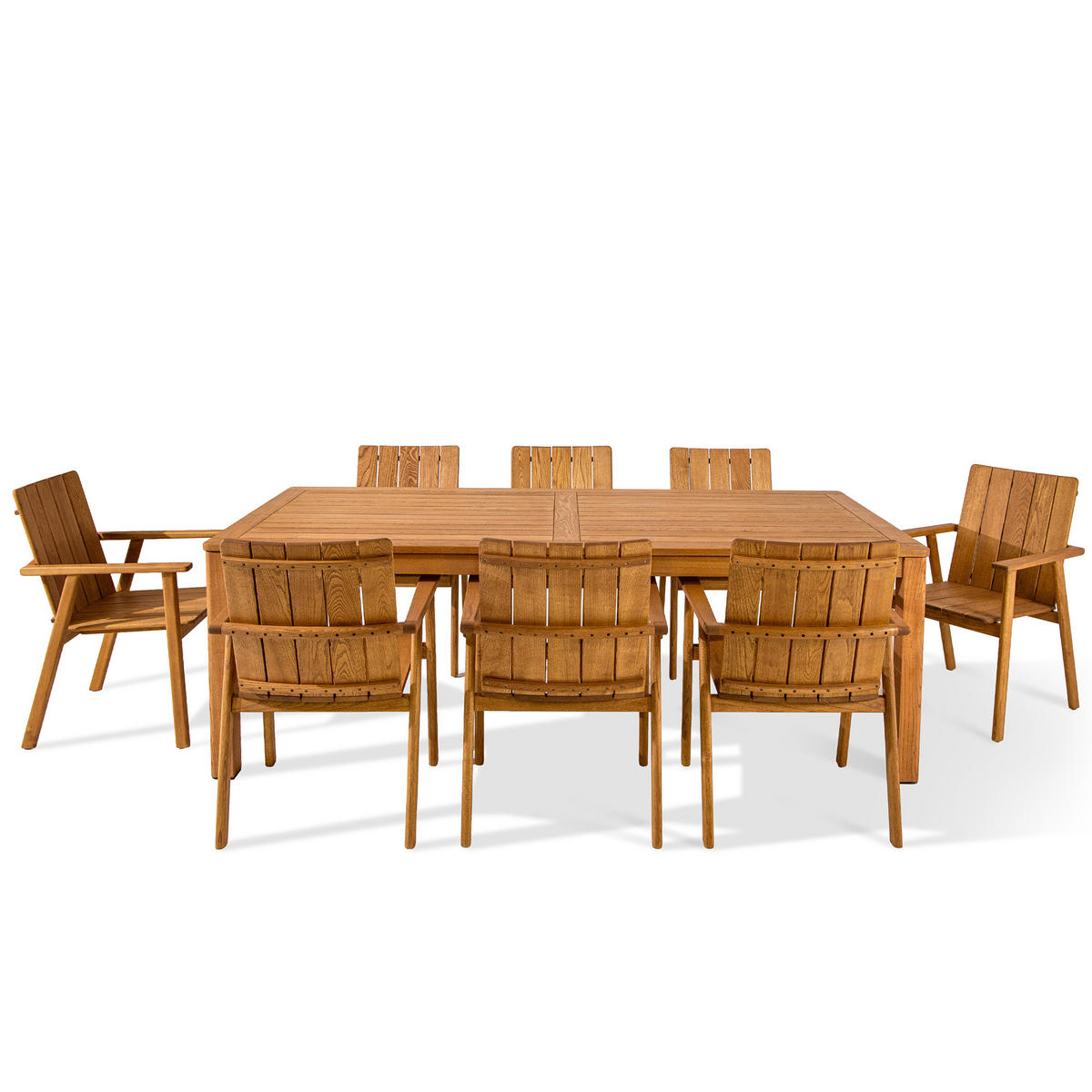 GARTEN ESSGRUPPE ORTUS, Gartenmöbel-Set, 9-er Set - Braun, Holz - KONSIMO®
