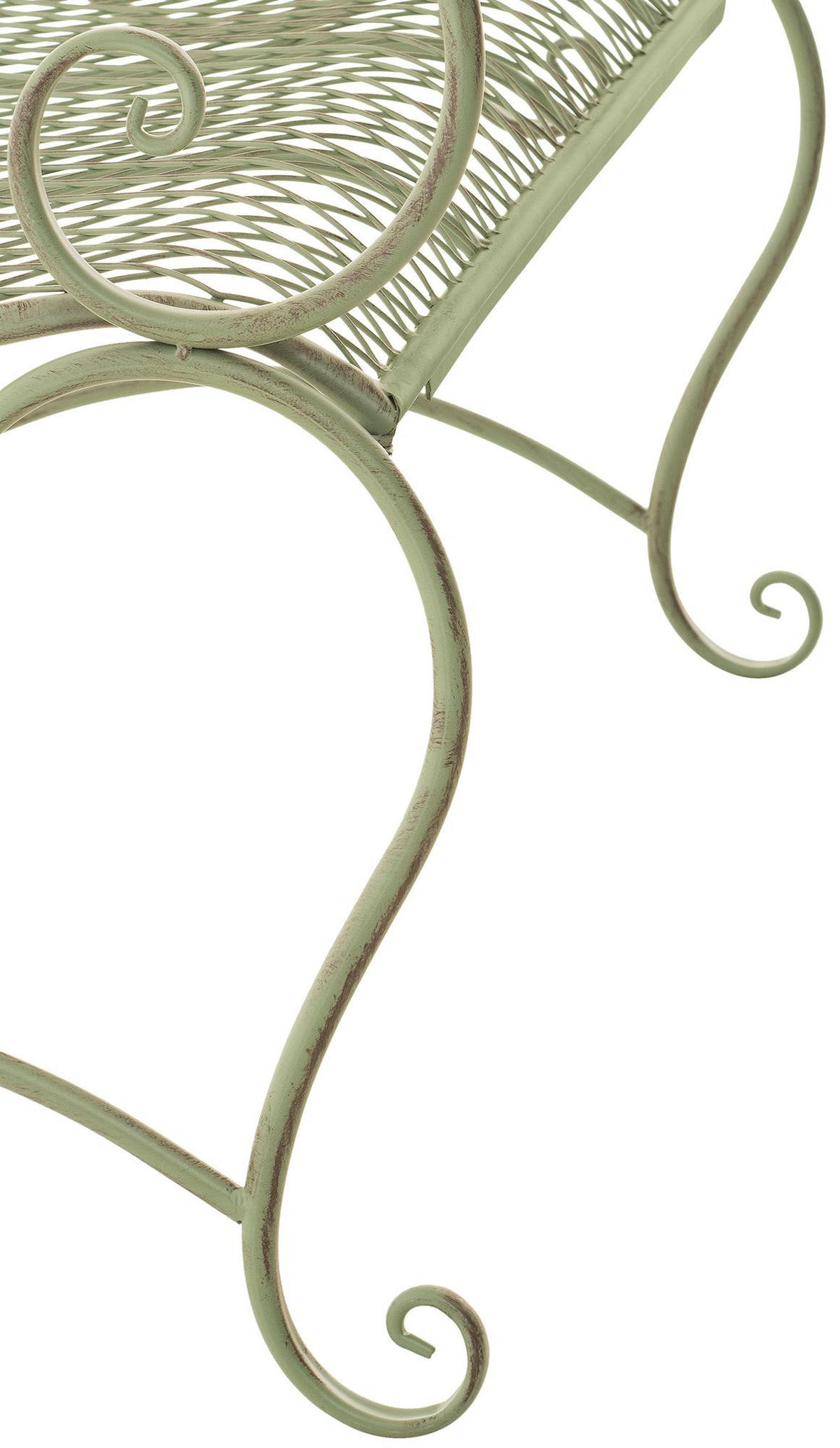 GARTENBANK 113/47 cm Metall antik-grün - Grün, Metall (113/89/47cm) - CLP