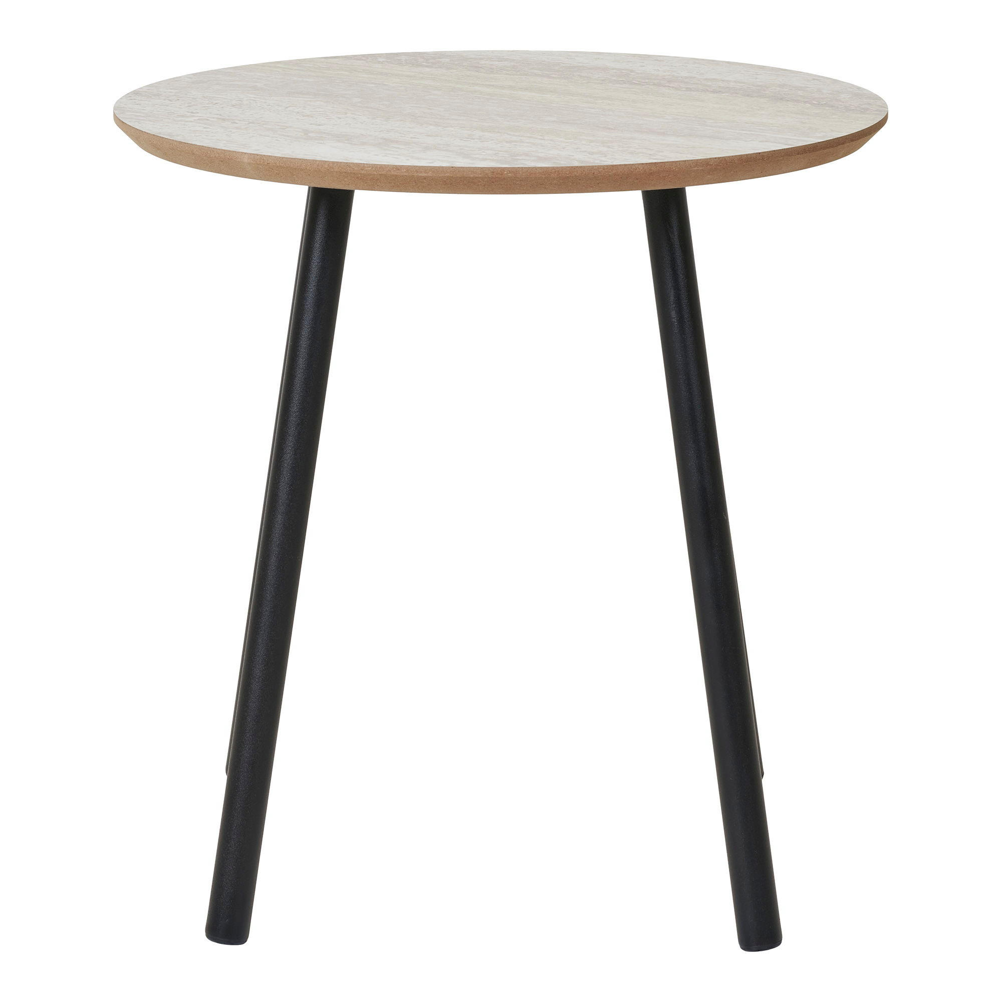BEISTELLTISCH Aalst Stahl, MDF Schwarz / Beige - Dunkelgrau, Holzwerkstoff (40/40/40cm) - tinkaro