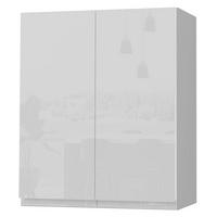 HÄNGESCHRANK Florence W3/60 Grau / RAL 9003 signalweiß HG 60 / 32,5 / 72cm - Weiß Hochglanz/Grau, Holz/Holzwerkstoff (60/72/32.5cm) - Feldmann-Wohnen