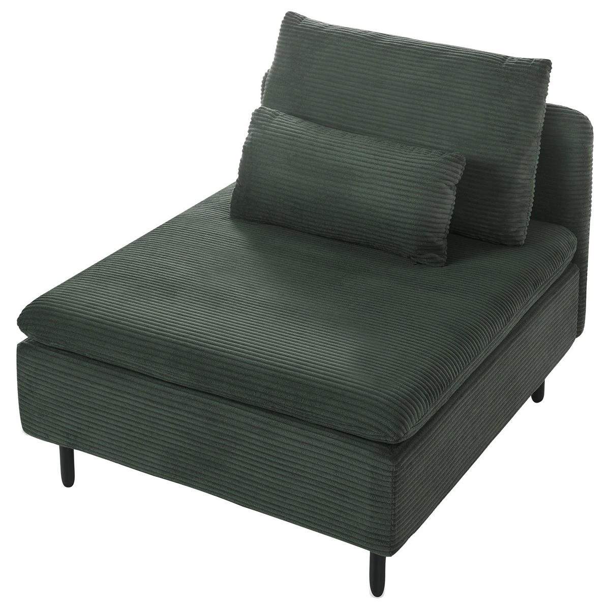 MODULÁRNÍ POHOVKA 4-místná Tvar U Tmavě zelená Manšestr Egeris - zelená barva, textil (346/80/149cm) - Beliani
