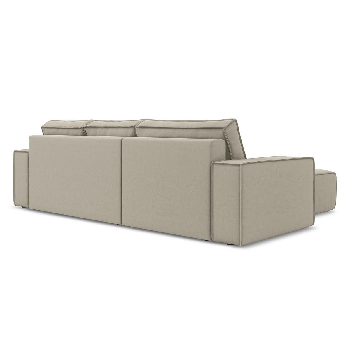 ECKSOFA mit Schlaffunktion Samt Stoff Creme - Perlmutt/Creme, Kunststoff/Textil (185/290cm) - LaMiaSofa