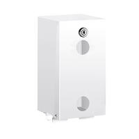 WC-PAPIERHALTER für 2 Rollen Edelstahl 1.4301 pulverbeschichtet weiß - Weiß, Metall (15/13.5/30cm) - Delabie