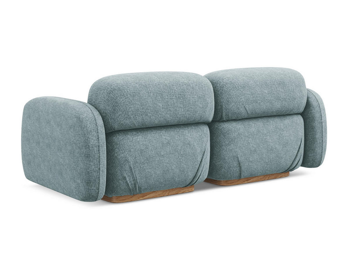 3-SITZER SOFA Chenille Stoff Blau - Blau/Blaugrau, Holz/Textil (190/73/95cm) - Makamii