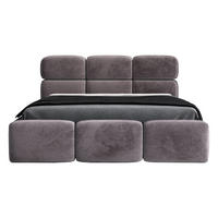 POLSTERBETT MAROKO 140x200 Grau - Grau, Textil (140/200cm) - A&J MöbelLand