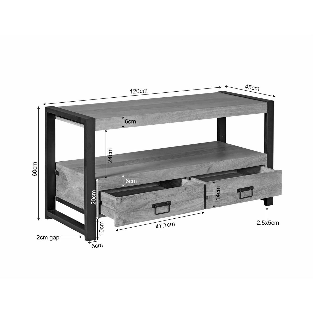 TV-MÖBEL Britt Braun 45/120/60 cm - Braun, Holz (120/60/45cm) - Starfurn