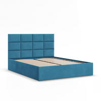 POLSTERBETT MIT KOPFTEIL 180x200 ohne Bettkasten YORK, Blau - Blau, Textil (180/200cm) - Mebligo