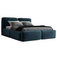 POLSTERBETT OLKE 160x200 Blau - Blau, Textil (160/200cm) - A&J MöbelLand
