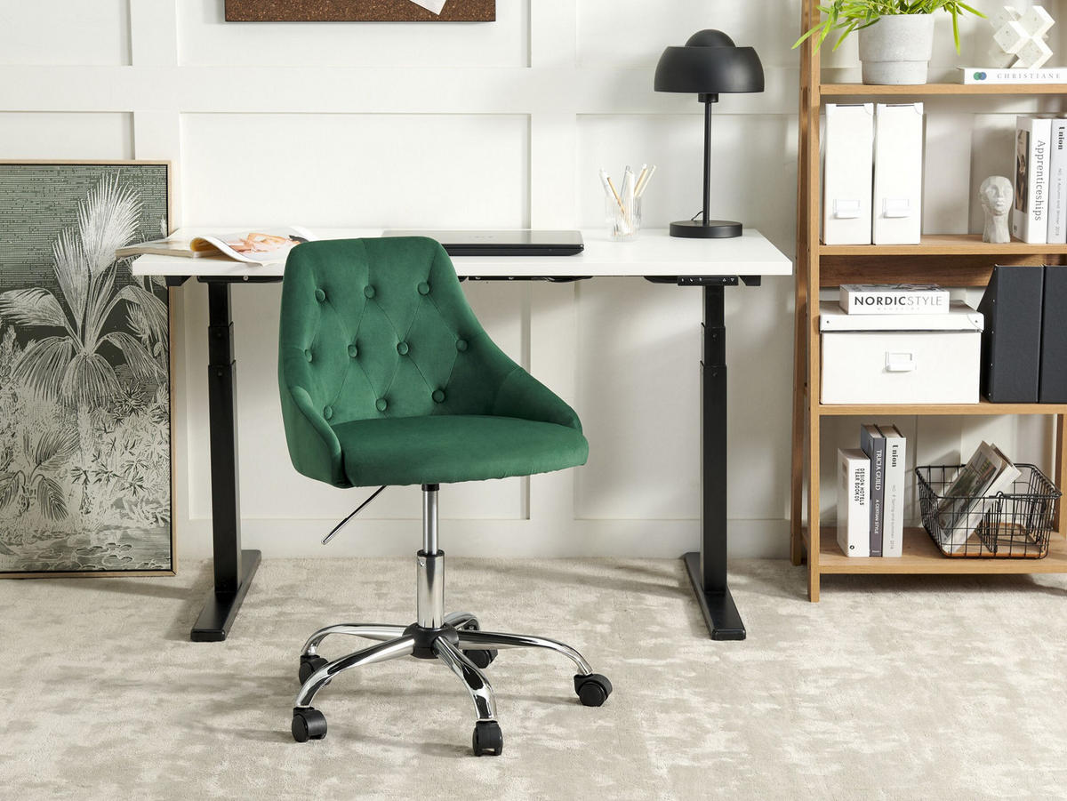BÜRODREHSTUHL Grün Parrish - Grün, Textil/Metall (60/75/60cm) - Beliani