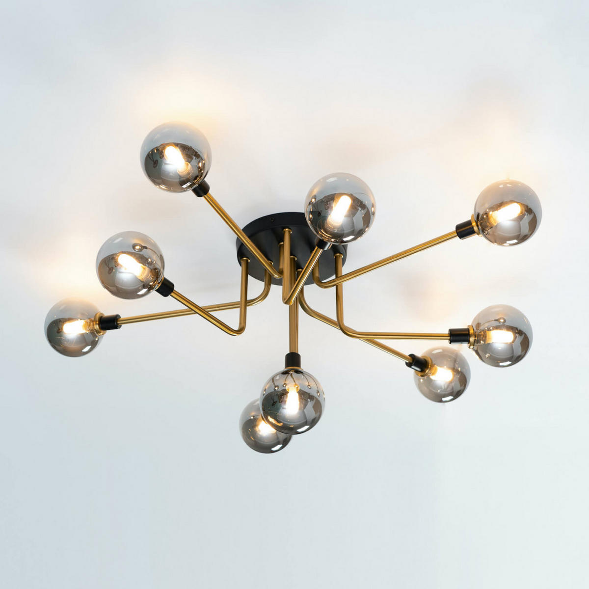 DECKENLEUCHTE Merano, Schwarz und gold, 34cm - Goldfarben, Glas (34/85/34cm) - KOSILUM