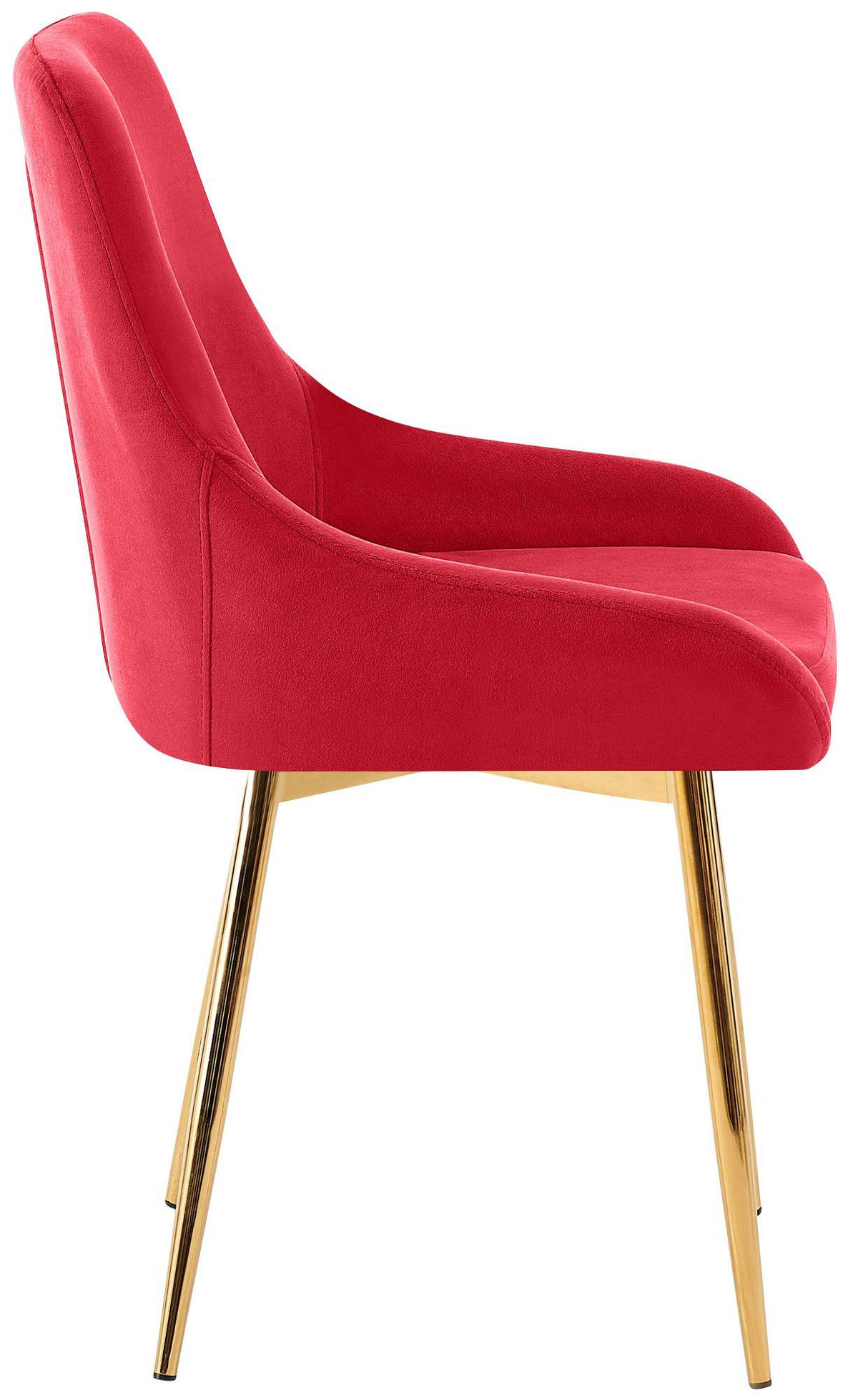 ESSZIMMERSTUHL 2er Set Samt Rot - Rot/Schwarz, Textil (50/86/53cm) - CLP