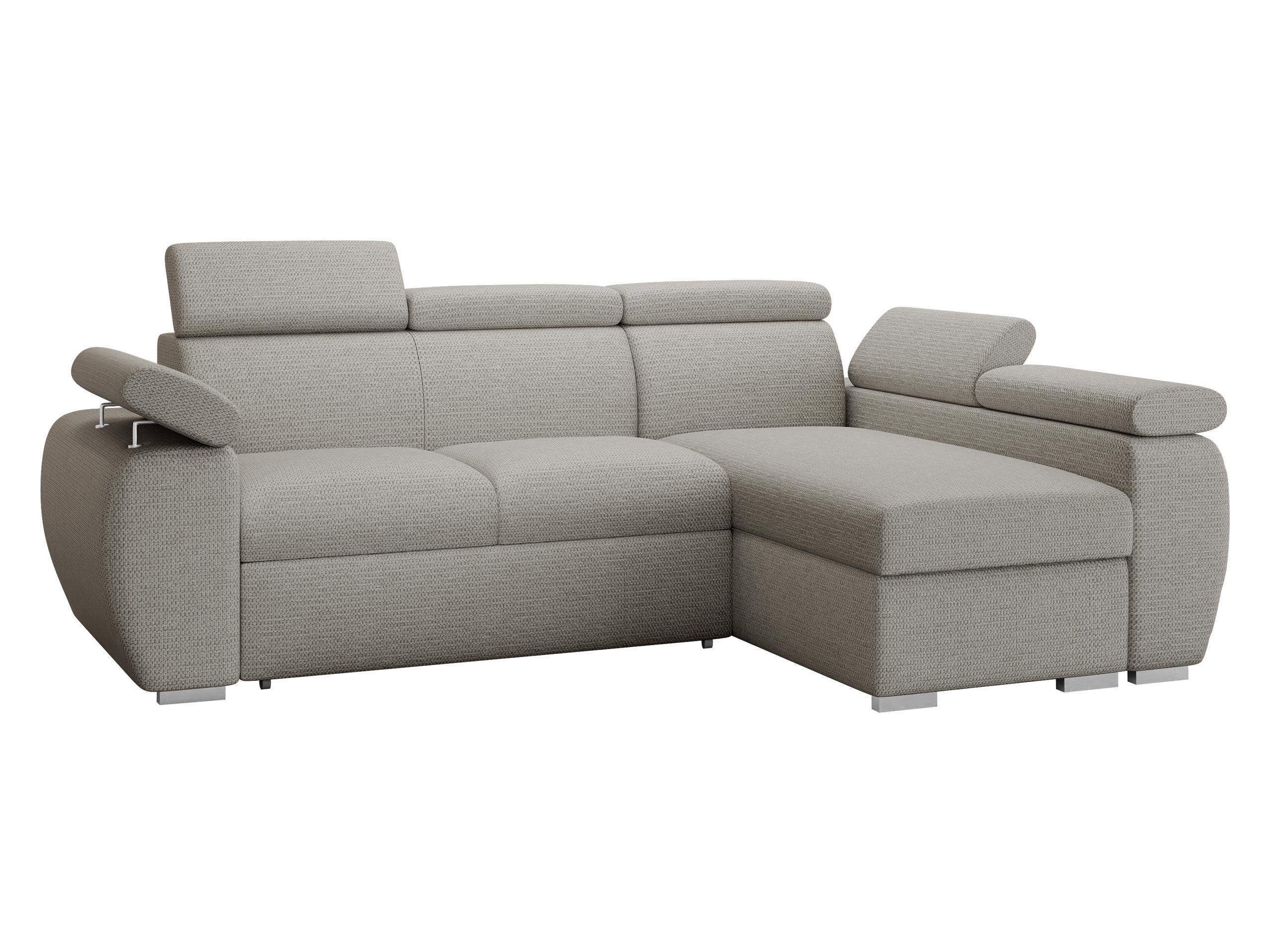 ECKSOFA Boston Mini, Seite: Rechts - 2R+LC - Chromfarben/Greige, Holz/Textil (255/170cm) - MIRJAN24