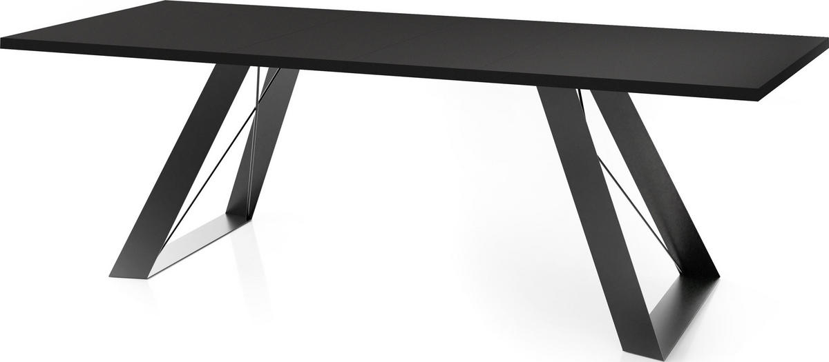 ESSTISCH Colter rechteckig ausziehbar, Schwarz 160-260/90/76 cm - Schwarz, Holzwerkstoff/Metall (90/260/76cm) - WFL GROUP