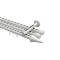 INNENLAUF-GARDINENSTANGEN-SET Siteno Savio 540 cm (geteilt in 3 x 180 cm), 3-läufig, 20 mm Ø Weiß - Weiß, Metall (540cm) - INTERDECO
