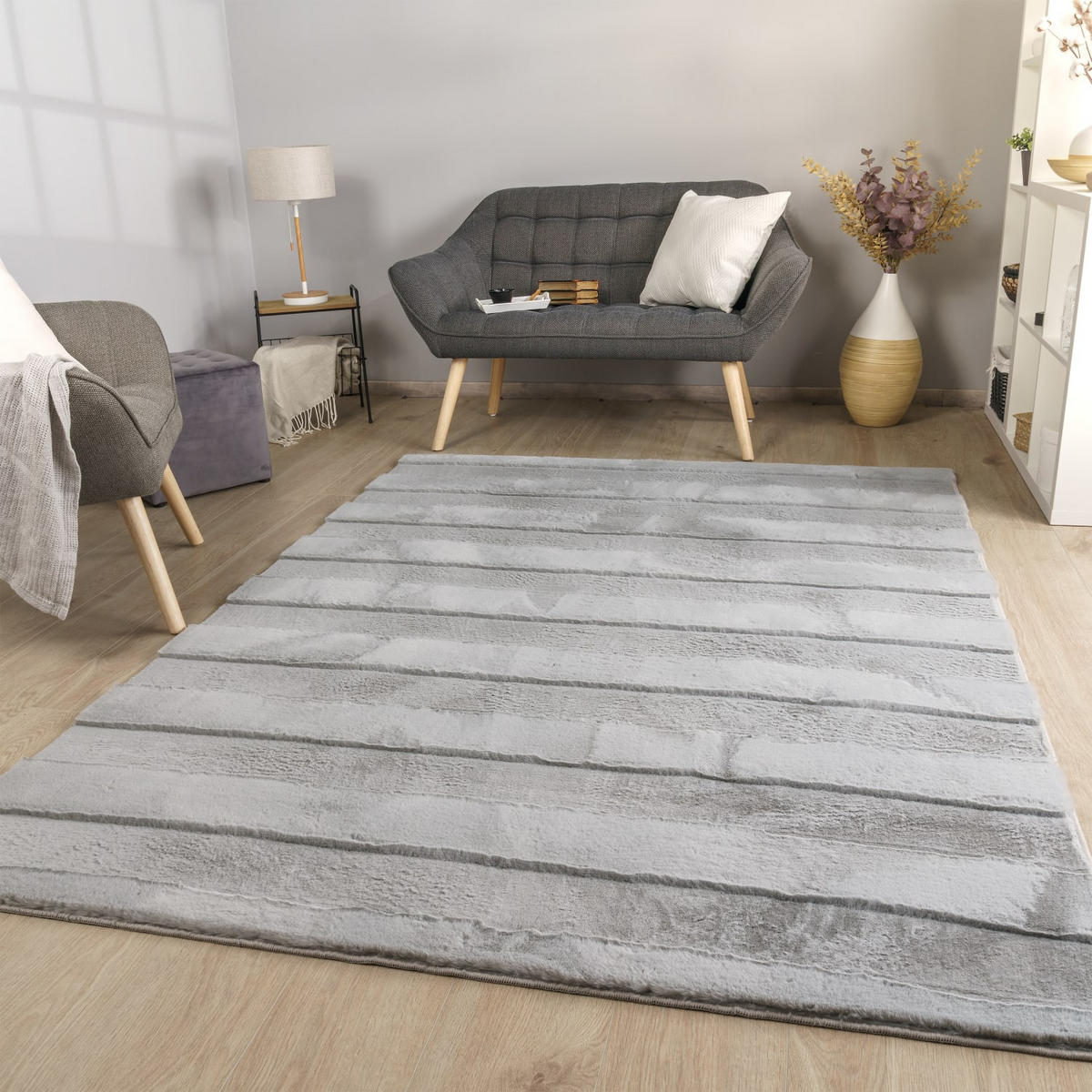 HOCHFLORTEPPICH Boho Grau 160 x 220 cm - Grau, Kunststoff (160/220cm) - TT Home