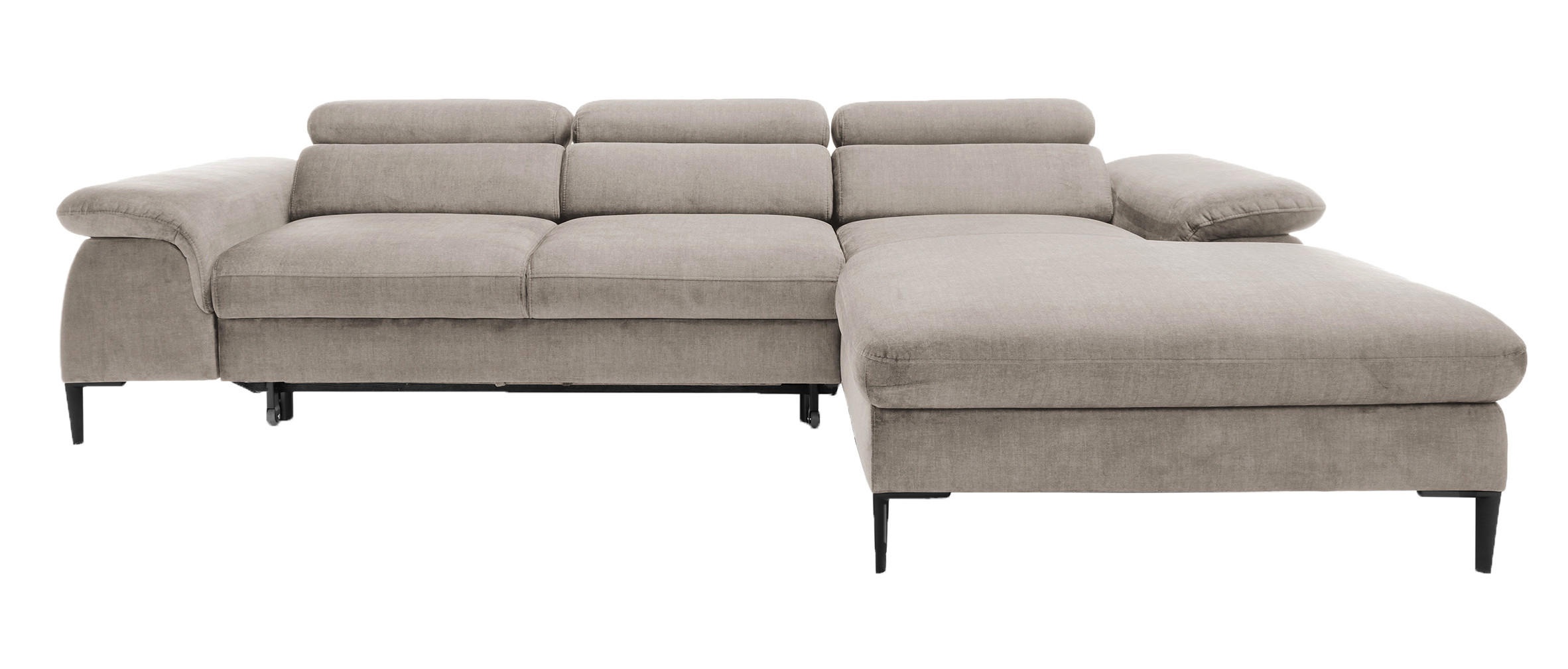 ECKSOFA L-Form 290 cm Amaro M mit Schlaffunktion, Rechts, Dunkelbeige - Cappuccino, Holz (182/288cm) - Emporius