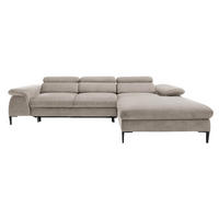 ECKSOFA L-Form 290 cm Amaro M mit Schlaffunktion, Rechts, Dunkelbeige - Cappuccino, Holz (182/288cm) - Emporius