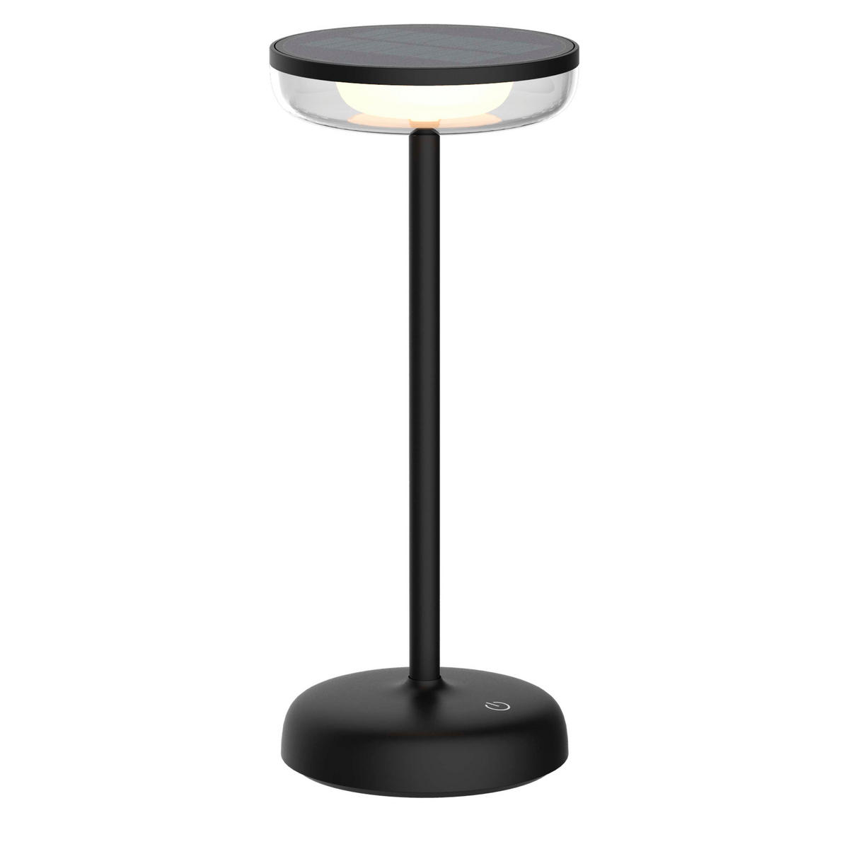 LED-SOLAR-TISCHLEUCHTE - stufenlos dimmbar mit warmweißem Licht für Innen- und Außenbereich, wetterbeständig, schwarz, 2er-Set - Schwarz, Kunststoff (11/25.1/11cm) - Northpoint