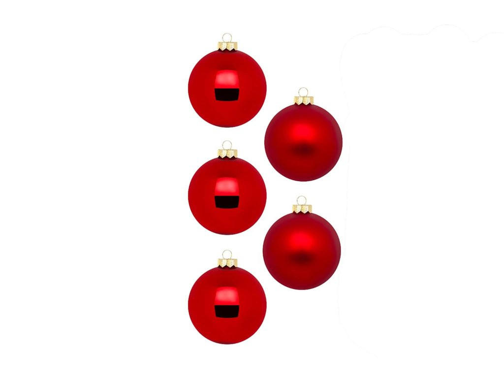 WEIHNACHTSORNAMENTE 30er-Set Ornamente rot matt / glänzend 6 cm - Rot, Glas (6/6/6cm) - LAALU