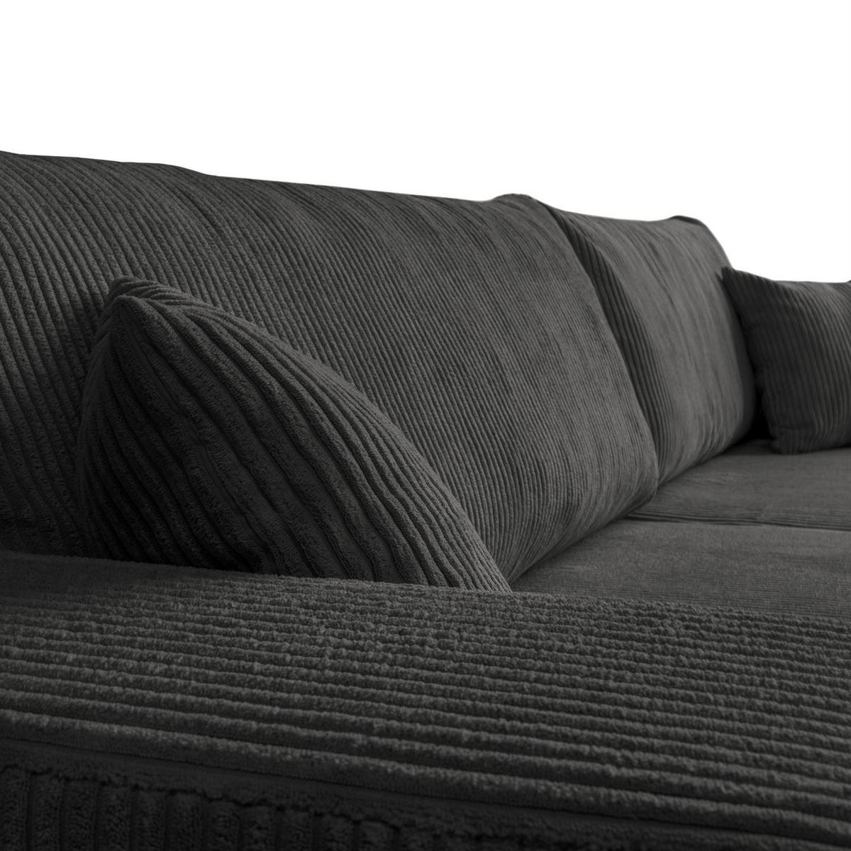 ECKSOFA SOPRANO mit Schlafunktion und Stauraum POSO 34 - Dunkelgrau, Textil (271/175cm) - Lookway