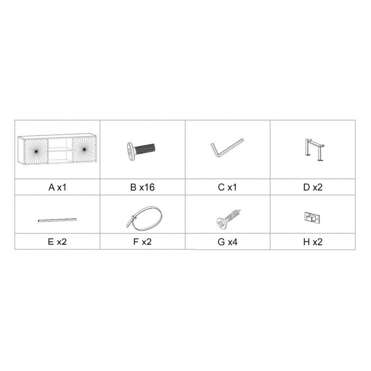 FERNSEHSCHRANK Origins 130/40/64 cm - Braun, Metall (40/64/130cm) - Atmosphera Createur d´interieur