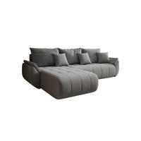 ECKSOFA Mit Schlaffunktion Und Bettkasten TOKYO, Stoff WIND, Braungrau, Links - Graubraun, Holz (280/190cm) - Kaiser Möbel