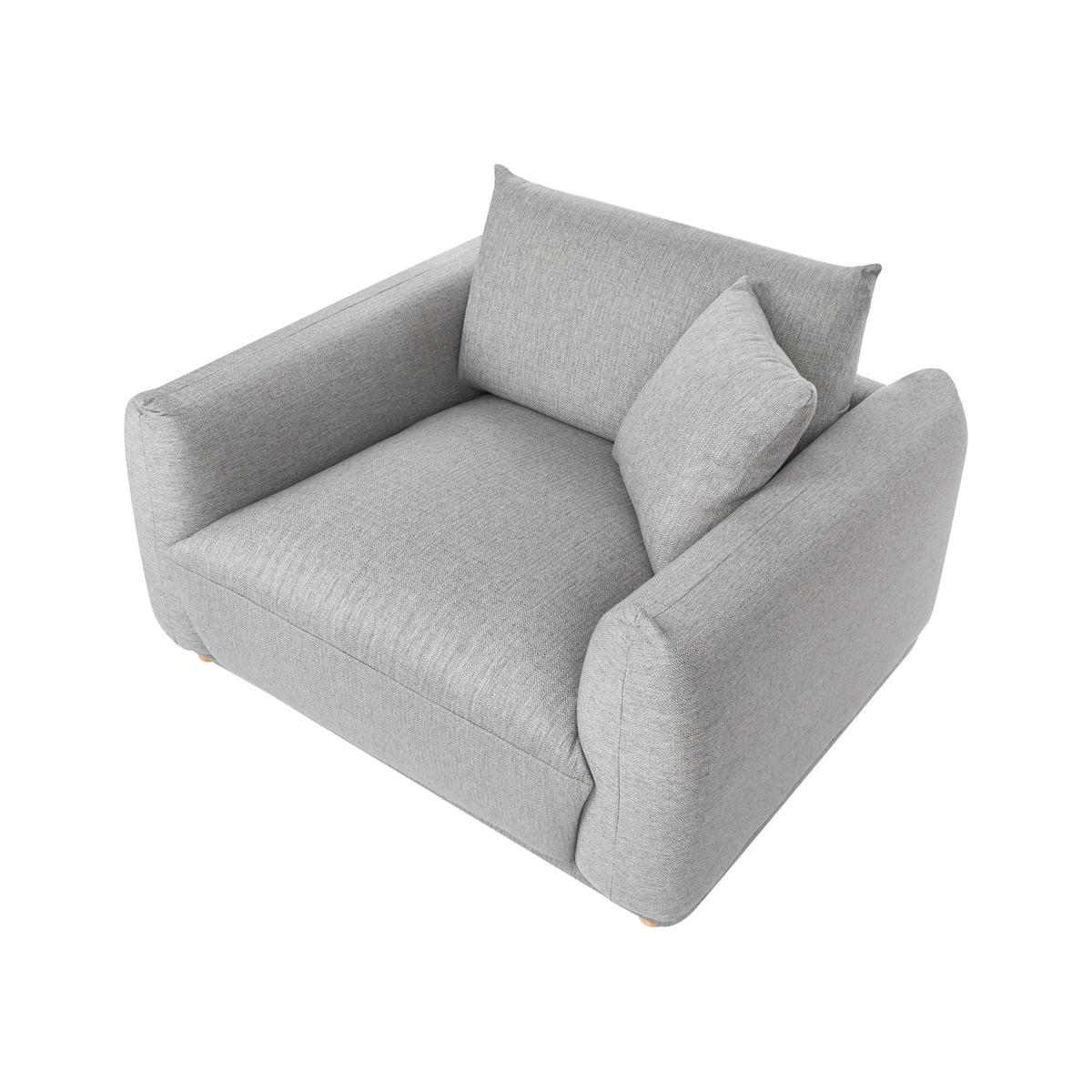 SESSEL Stoff Hellgrau Jubek - Hellbraun, Textil (120/81/104cm) - Beliani
