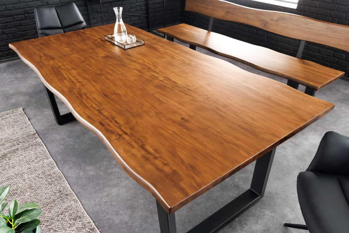 ESSTISCH GENESIS Akazie Braun 200cm - Schwarz/Braun, Holz/Metall (100/200/76cm) - riess-ambiente