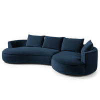 BIGSOFA - Dunkelblau, Naturmaterialien/Kunststoff (322/82/154cm) - home24