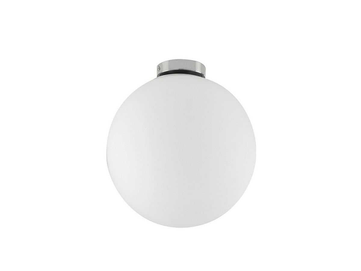 LED-DECKENLEUCHTE Glaskugel Lampenschirm, Ø15cm - Silberfarben/Weiß, Glas/Metall (15/15/17cm) - meineWunschleuchte