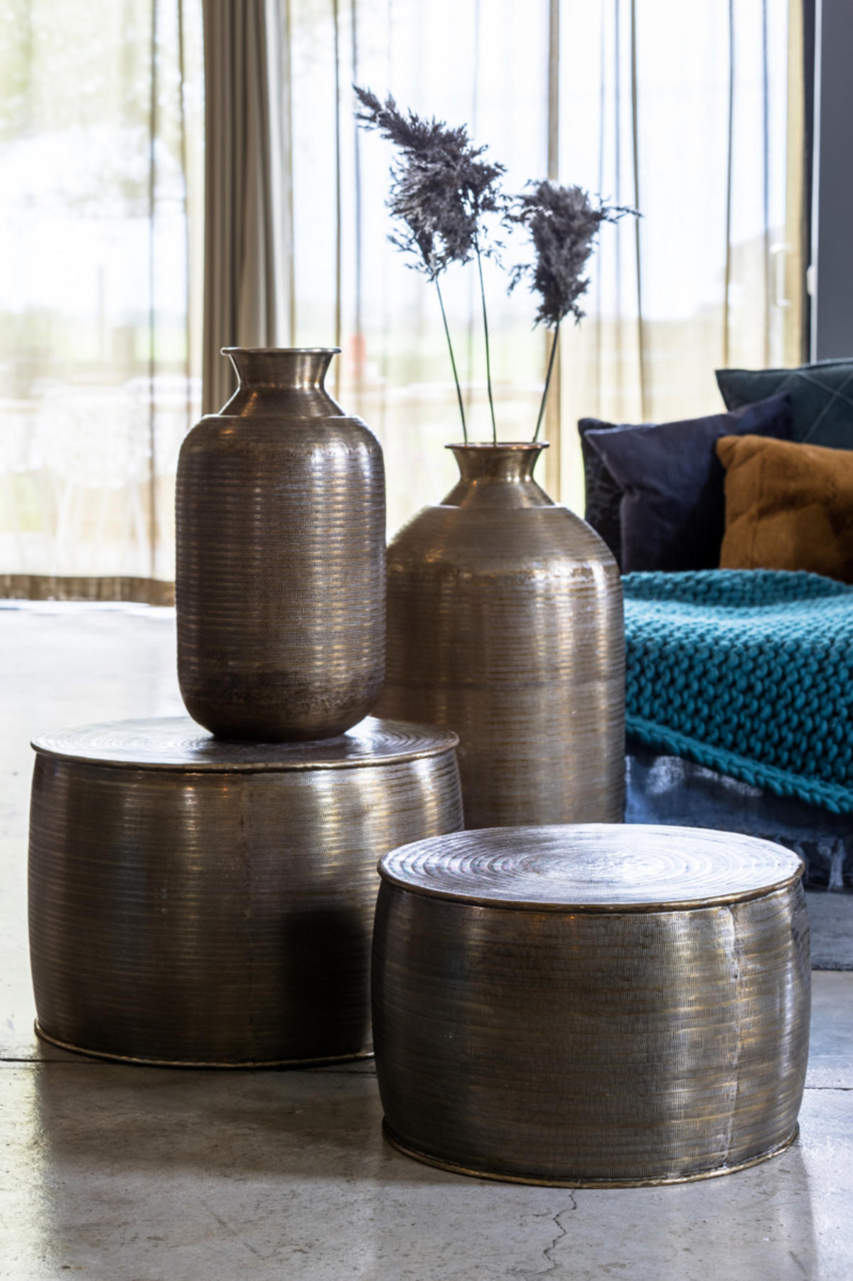 VASE Perroy Bronze Ø39/78 cm - Bronzefarben, Metall (78cm) - Light & Living