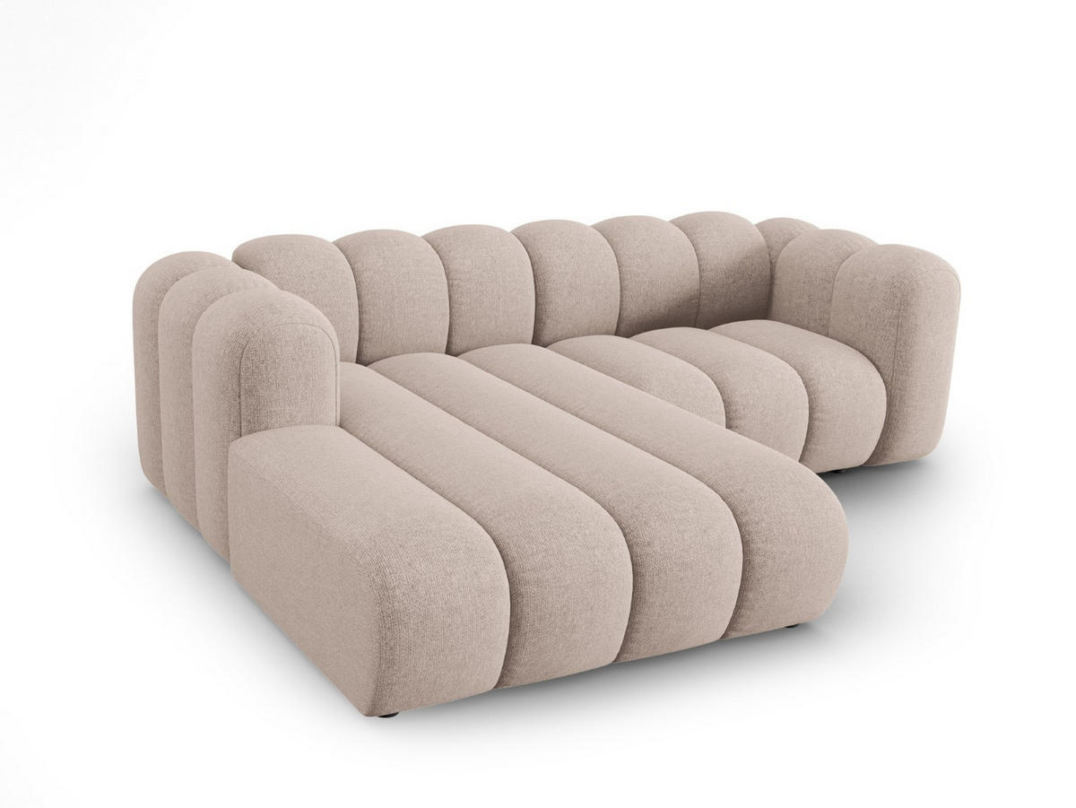 ECKSOFA modular links Lupine aus Chenille-Stoff beige 3 Sitzplätze - Beige, Textil (177/230cm) - Micadoni