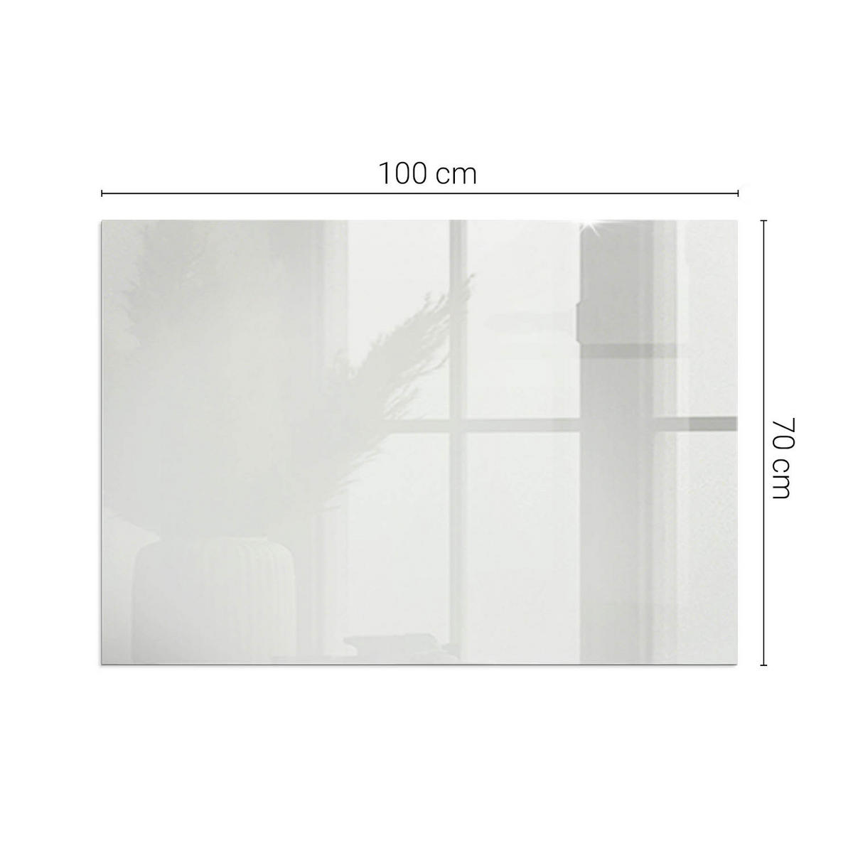 GLASPLATTE für Kamin 100x70 cm Grau - Grau, Glas (100/70/0.4cm) - ArtPrintCave