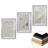 WANDBILDER 3er Set - 20x30 cm Silberner Rahmen - Sandsteine moderne Farbe - Silberfarben, Kunststoff (20/30cm) - ArtPrintCave