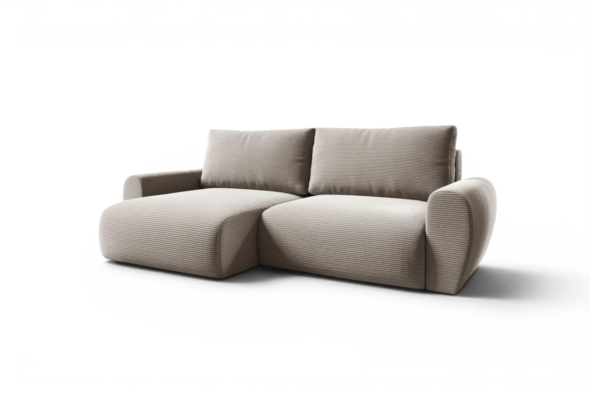 ECKSOFA Galan Mit Schlaffunktion - Beige, Holzwerkstoff/Textil (253/153cm) - Fun Möbel
