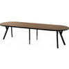 ESSTISCH Twixy XXL groß rund oval ausziehbar, Eiche Dunkelbraun Rustikal 100-300/100/76 cm - Kastanienfarben/Schwarz, Holz/Holzwerkstoff (100/100/76cm) - WFL GROUP