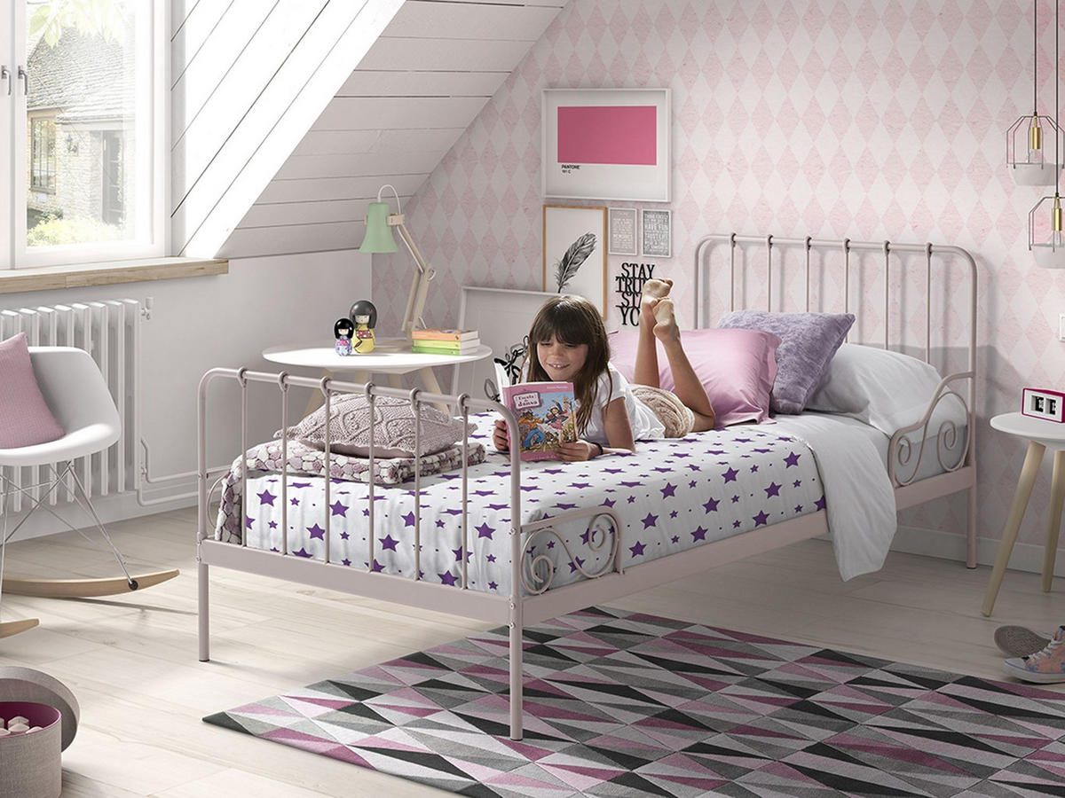 METALLBETT Kamenka 205x90x95 aus Metall in rosa - Pink, Metall (90/200cm) - 58aufmkessel