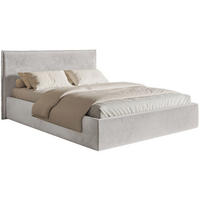 POLSTERBETT Softie Slim Hellgrau Velours 160x200 - Hellgrau, Textil (160/200cm) - Selsey