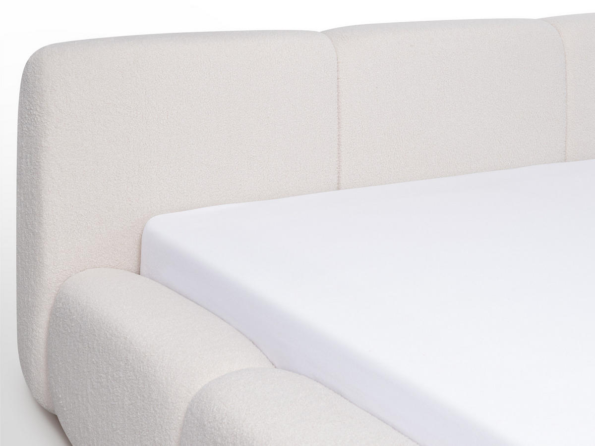 POLSTERBETT Arosa Hellbeige 200/200 cm Boucle mit Bettkasten - Beige, Textil/Metall (200/200cm) - wonello