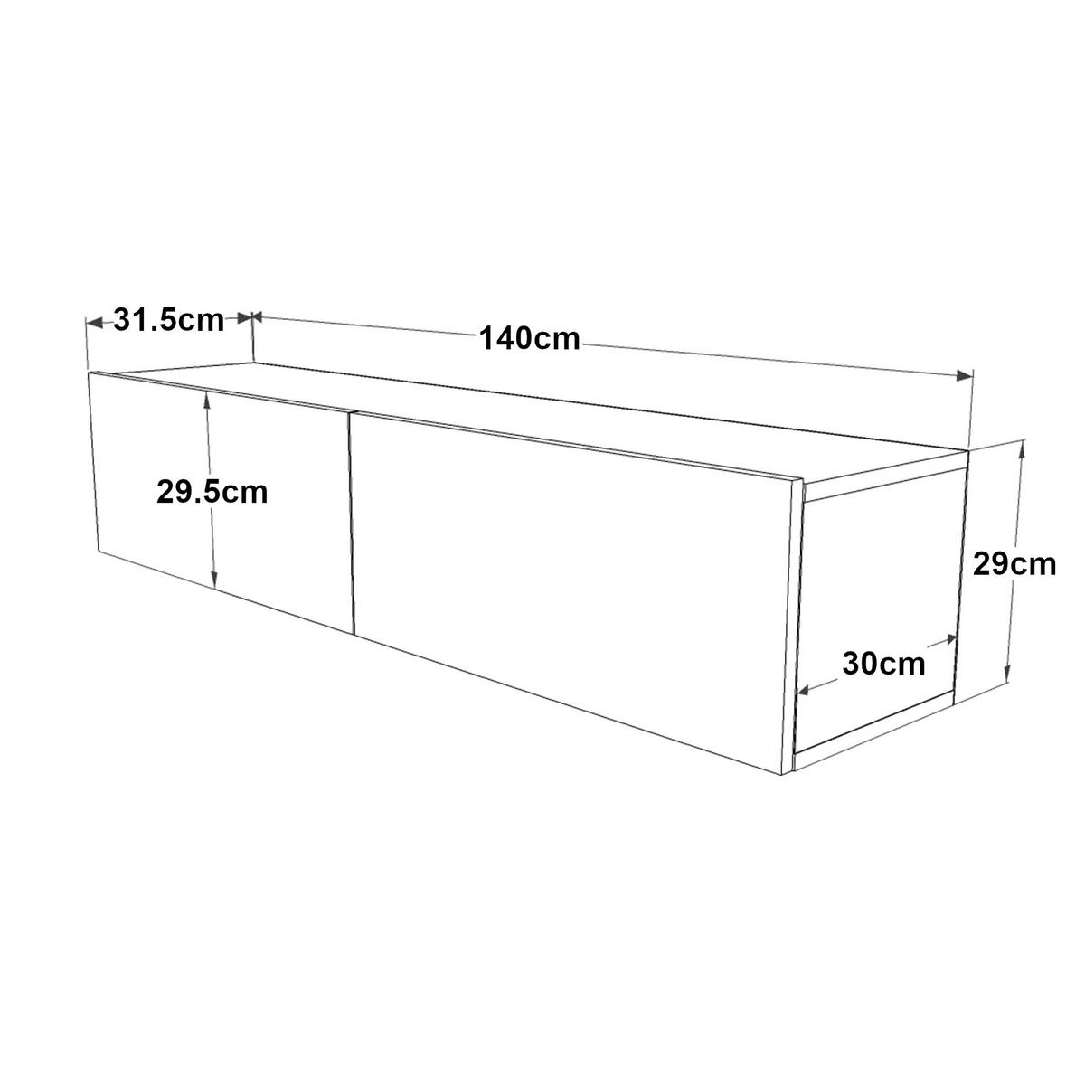 TV SKŘÍŇ Lapinlahti - přírodní, kompozitní dřevo (140/29.5/31.5cm) - [en.casa]