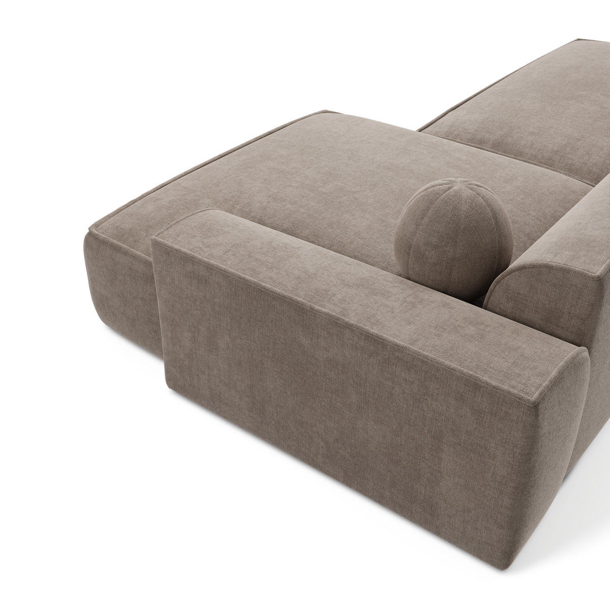 ECKSOFA RECHTS Samt Taupe 300cm - Taupe, Textil (300/155cm) - Sia Home