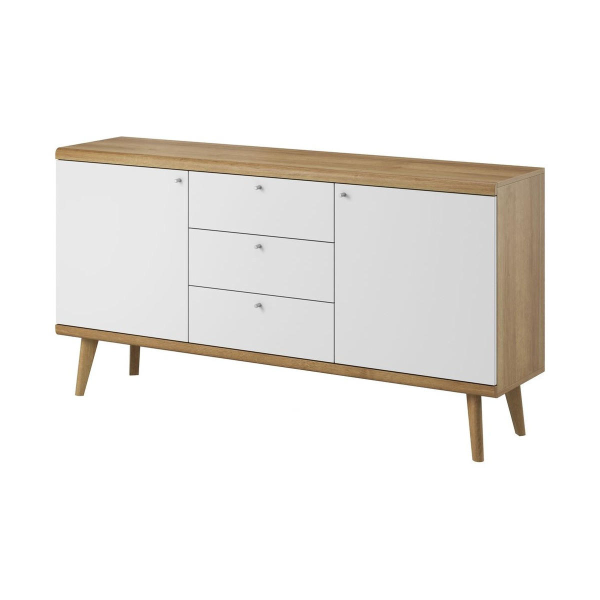 KOMMODE – PKSZ160 – 160 cm – Primo – Weiß / Sonoma Eiche - Weiß, Holzwerkstoff (160/83/40cm) - hi-markt