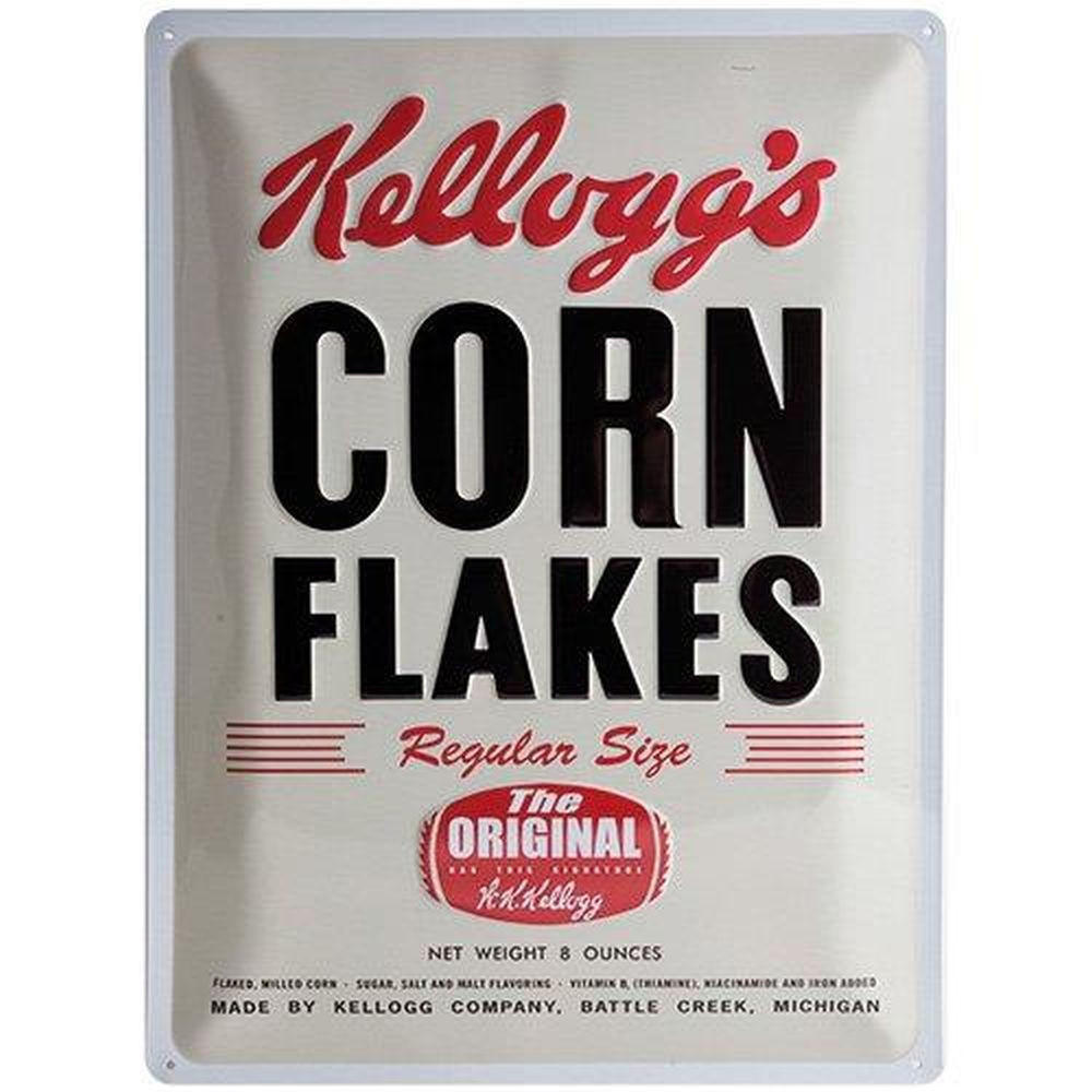 BLECHSCHILD 30/40 cm Kellogg's CornFlakes Retro Package - Multicolor, Metall (30/40/0.2cm) - Nostalgic-Art