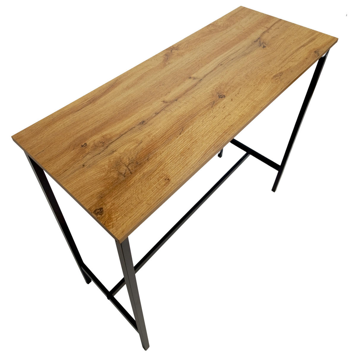 BARTISCH Holzoptik Metall Erlefarben Schwarz Küchentisch 100×40×90 cm - Erlefarben/Schwarz, Holzwerkstoff/Metall (40/100/90cm) - Begryf