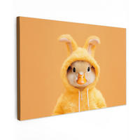 LEINWANDBILD Osterhase - Kostüm - Ente Groß 140x90 cm - Gelb, Textil (140/90cm) - MuchoWow